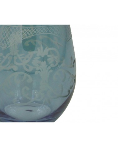 Set of 4 Large Tasting Glasses in Blown Glass and Engraving - Royal Family -