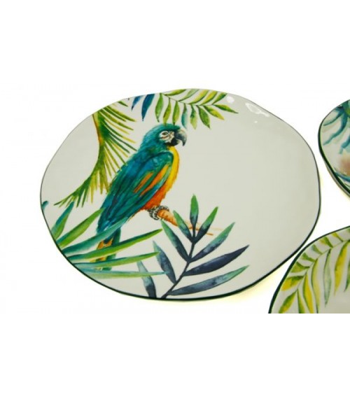 "Jungle Parrot" Porcelain Dinner Set 18 Pieces - Royal Family -  - 