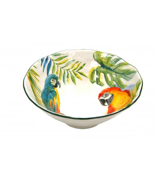 Saladier Porcelaine 2 Perroquets Tropicaux - Royal Family - 