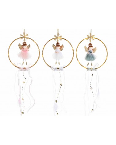 Decorazione Natalizia - 6 Coroncine con Angelo e Luci - 