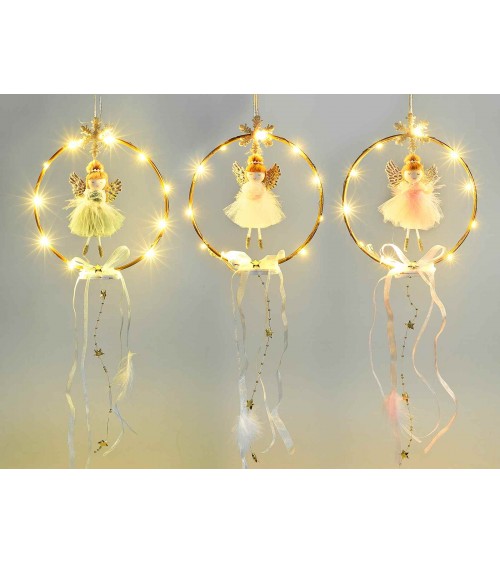 Décoration de Noël - 6 Chapelets avec Ange et Lumières - 