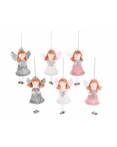 Weihnachtsdekoration - 12 Engel mit Glockenfüßen - 