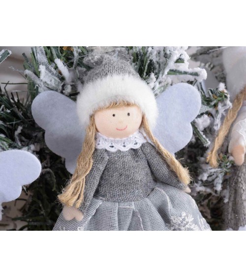 8 Engel aus Stoff und Spitze - Weihnachtsschmuck - 