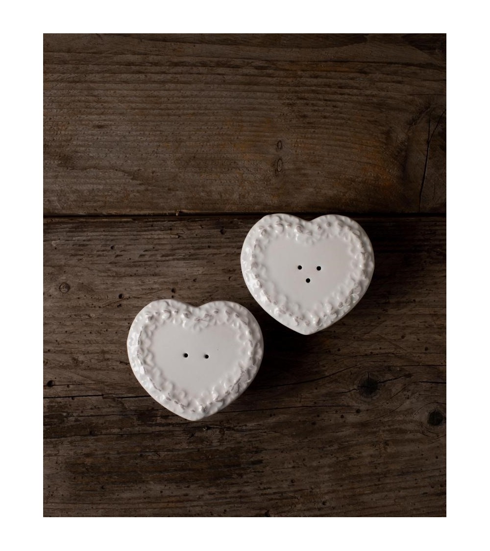 Set Sale e Pepe in Ceramica a Forma di Cuore