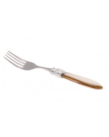 Table Fork Set 6 pcs Laura Silver Mother of Pearl Handle -