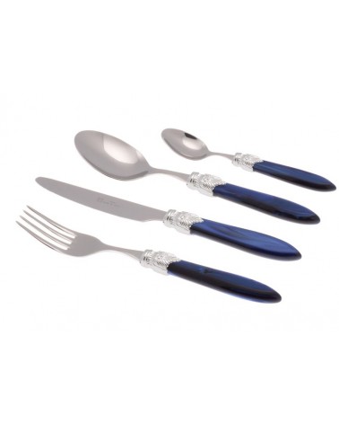 Laura Argento Set 24-teilig, farbiges Besteck – Rivadossi Sandro – Perlmuttblau
