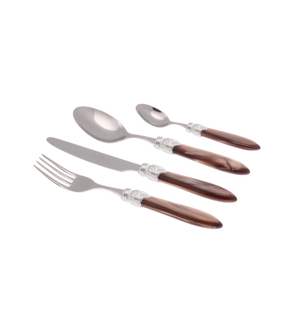Laura Argento Set 24-teiliges farbiges Besteck - Rivadossi Sandro - Perlmuttbraun