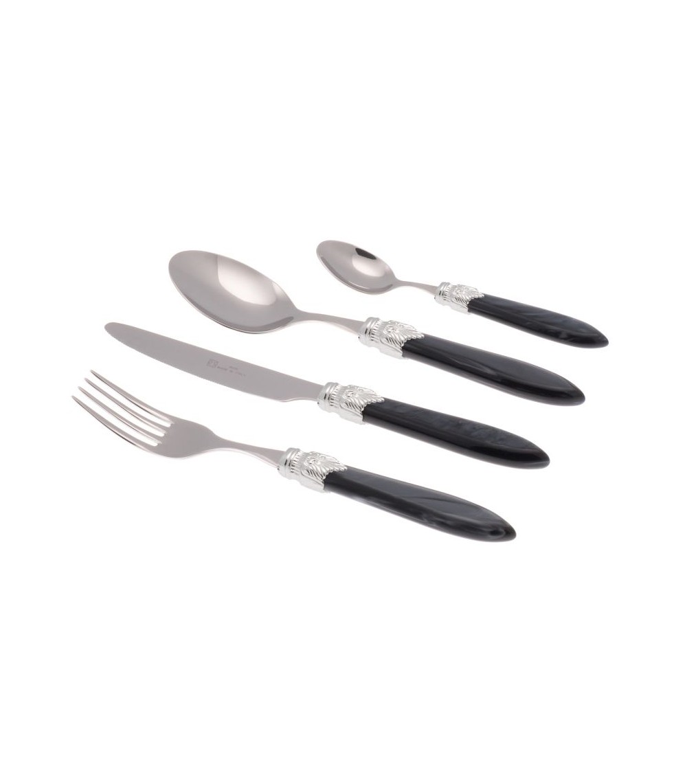Laura Argento Set 24-teilig, farbiges Besteck – Rivadossi Sandro – Perlmuttschwarz