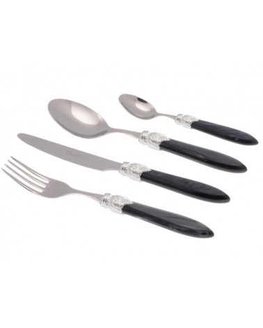 Laura Argento Set 24-teilig, farbiges Besteck – Rivadossi Sandro – Perlmuttschwarz