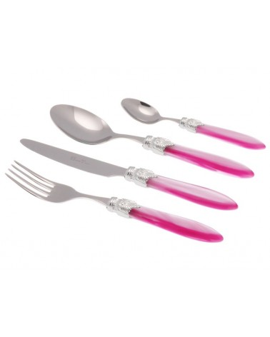 Laura Argento Set 24 Pieces Colored Cutlery - Rivadossi Sandro - pearly pink