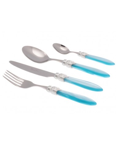 Laura Argento Set 24-teilig, farbiges Besteck – Rivadossi Sandro – Perlmuttblau