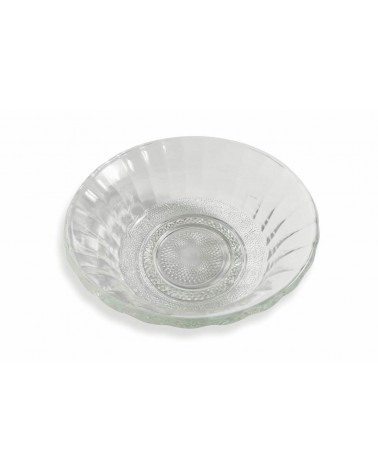 Salatschüssel aus Glas mit Wellenrand 22,50 cm - 