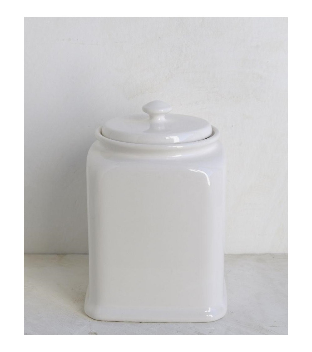 Barattolo in Ceramica Bianca Tappo Ermetico - 