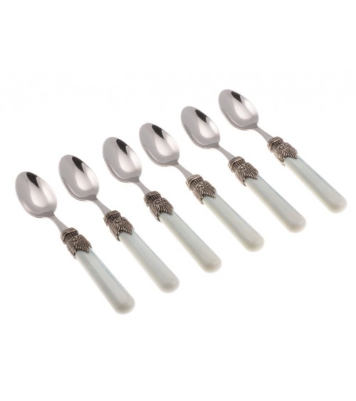 Italienisches farbiges Besteck - Vintage - Set 6 Stück Mokalöffel - Rivadossi Sandro - 