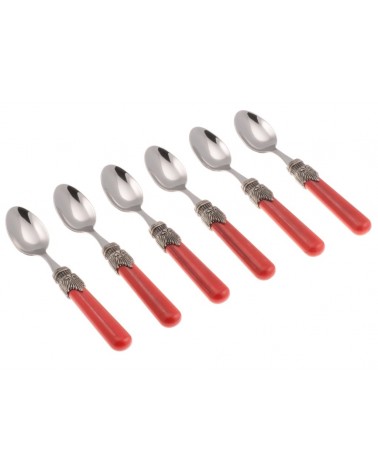 Italienisches farbiges Besteck - Vintage - Set 6 Stück Mokalöffel - Rivadossi Sandro - 