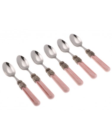 Italienisches farbiges Besteck - Vintage - Set 6 Stück Mokalöffel - Rivadossi Sandro - 