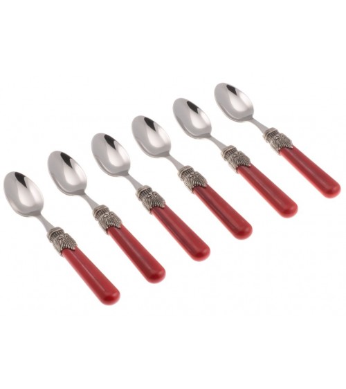 Italian Colored Cutlery - Vintage - Set 6 Pcs Moka Spoon - Rivadossi Sandro -  - 