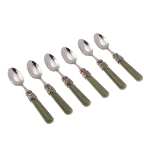 Italienisches farbiges Besteck - Vintage - Set 6 Stück Mokalöffel - Rivadossi Sandro - 