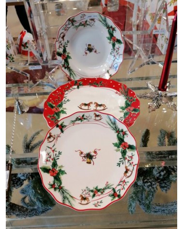 Porcelain Christmas Plate Service 18 pieces - Christmas Dream -