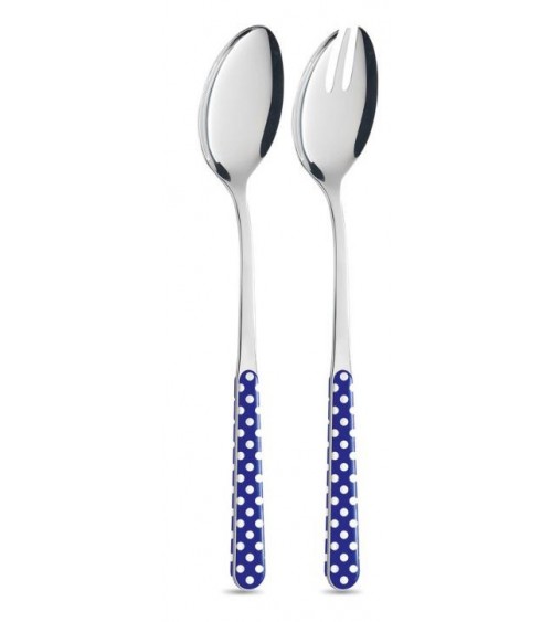 Set 4 Pezzi Posate da Portata - Pois Blu - 
