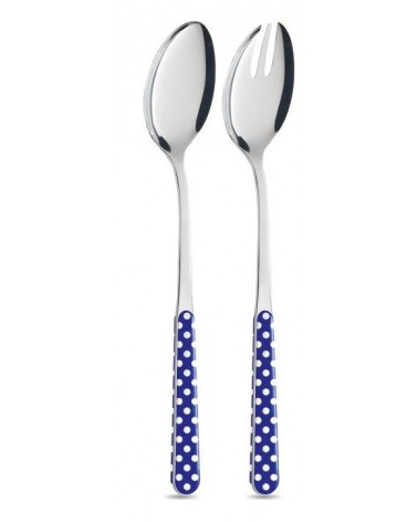 Ensemble de couverts de service 4 pièces - Pois bleus -