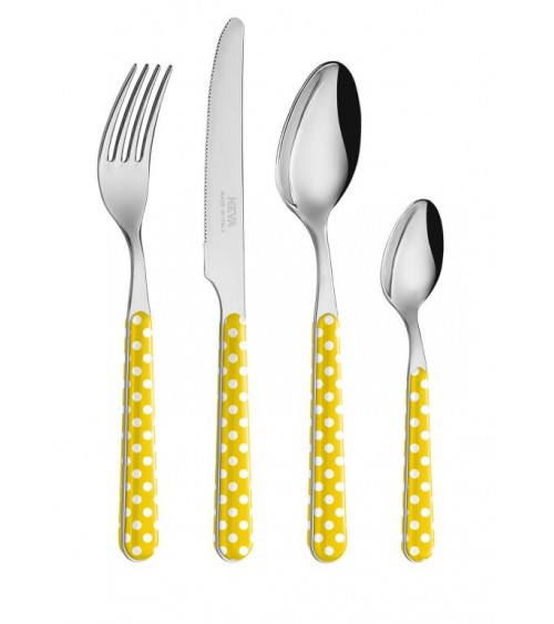 Ensemble de morceaux de couverts modernes - pois jaune - 