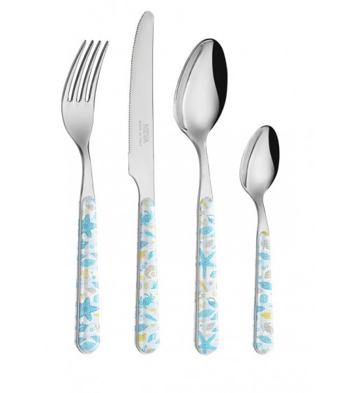 24 Pieces Shabby Chic Sea Cutlery Set - Sea Background Decor -  - 8054301505889