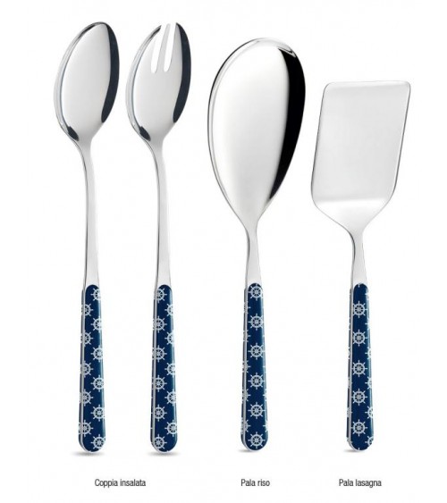 Set 4 Pieces Shabby Chic Sea Serving Cutlery - Rudder Decor -  - 8056600481598