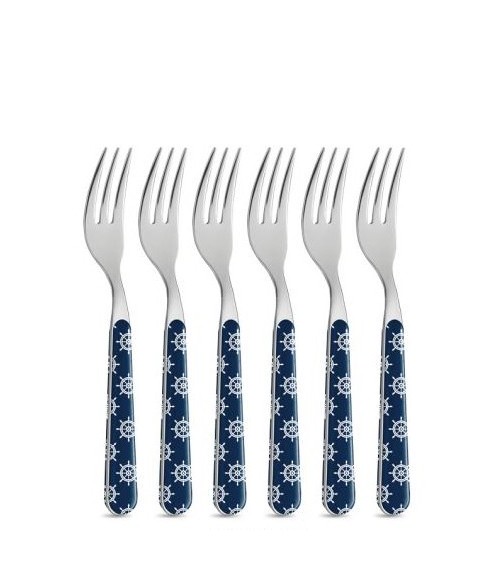Set 8 Pcs Shabby Chic Sea Dessert Cutlery - Rudder Decoration -  - 8056600481604