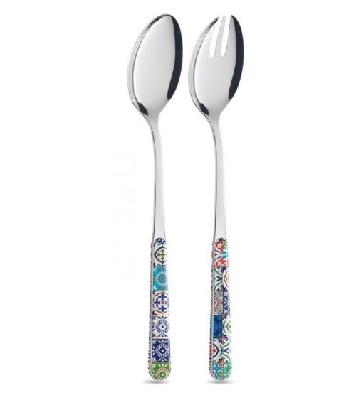 Set 4 Pcs Shabby Chic Mediterranean Majolica Serving Cutlery -  - 8056600481086