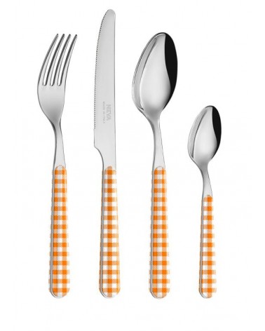 24-Piece Shabby Chic Cutlery Set - Orange Tablecloth -  - 8054301501485