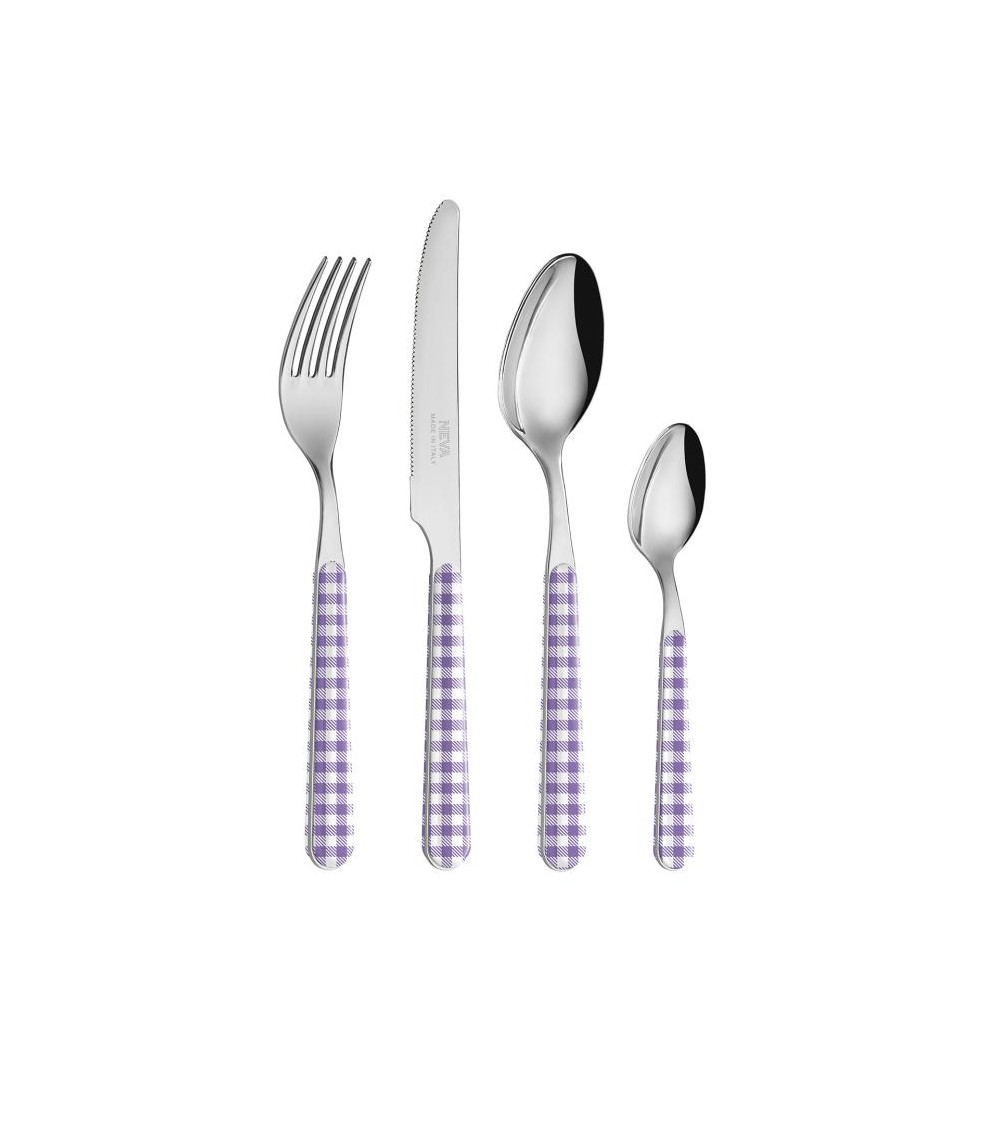 Set 24 Pezzi Posate Shabby Chic - Tovagliato Lilla - 