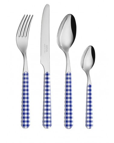 24-Piece Shabby Chic Cutlery Set - Blue Tablecloth -  - 8054301501843