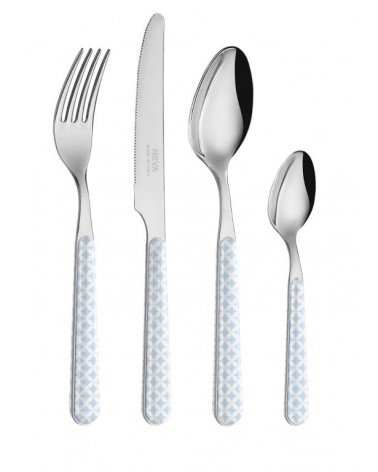 Set 24 Couverts Modernes - Bleu Clair Optique - 