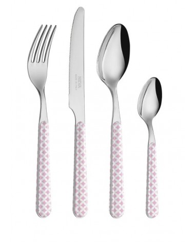 Set 24 Pezzi Posate Moderne - Optical Rosa - 