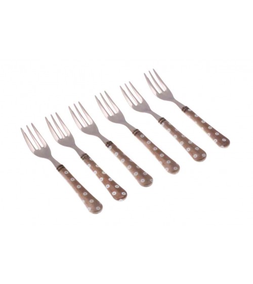 Set 6 Pz Forchette da Dolce - Posate Particolari Boston in Stile Vintage Anni '70 - 