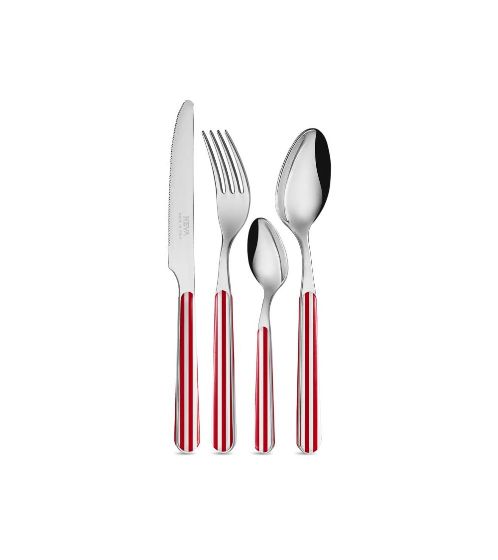 Set 24 Pieces Provencal Cutlery - Red Strip -  - 8054301502659