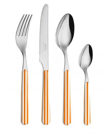 Set 24 Pezzi Posate Provenzali - Strip Arancio - 