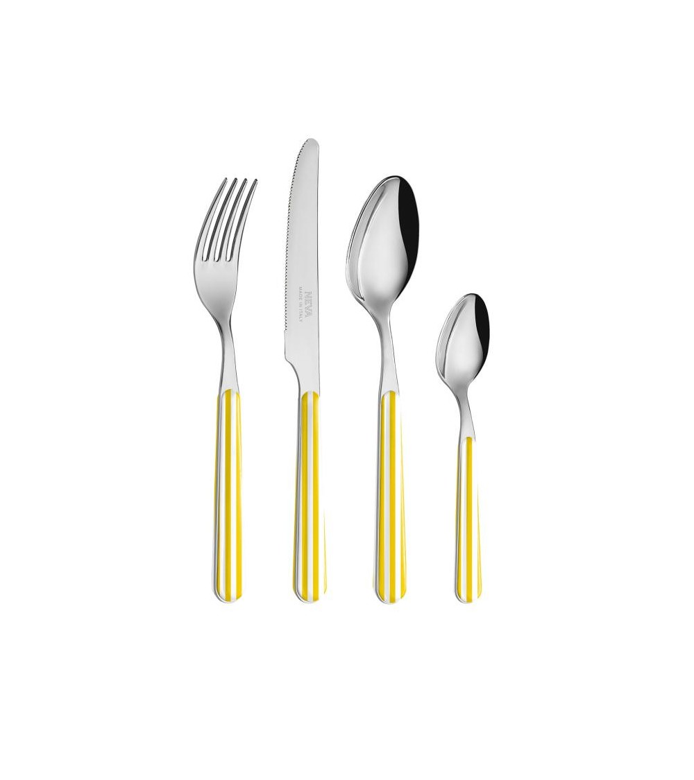 Set 24 Pezzi Posate Provenzali - Strip Giallo - 