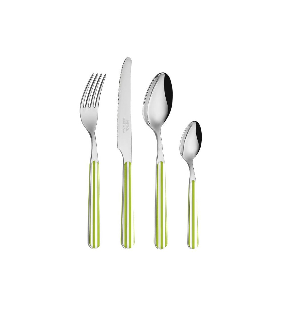 Set 24-teiliges provenzalisches Besteck - Grüner Streifen - 