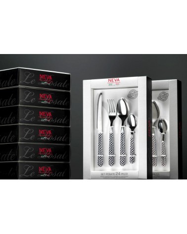Set 24 Pieces Provencal Cutlery - Strip Light blue -  - 8054301503014