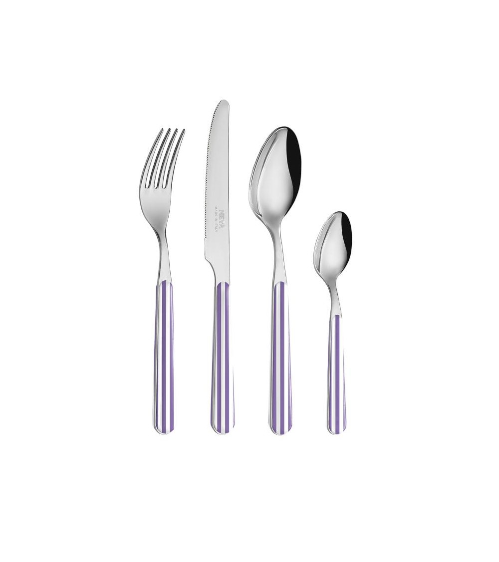 Set 24-teiliges provenzalisches Besteck - Fliederstreifen - 