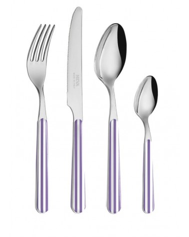 Set 24-teiliges provenzalisches Besteck - Fliederstreifen - 