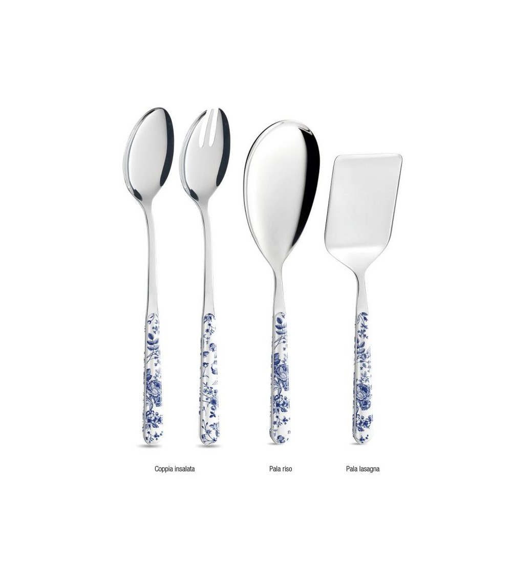 China Roses Blu - Set 4 Pezzi Posate da Portata - 