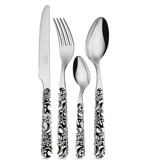 Set 24 Pezzi Posate Moderne - Vintage Nero - 