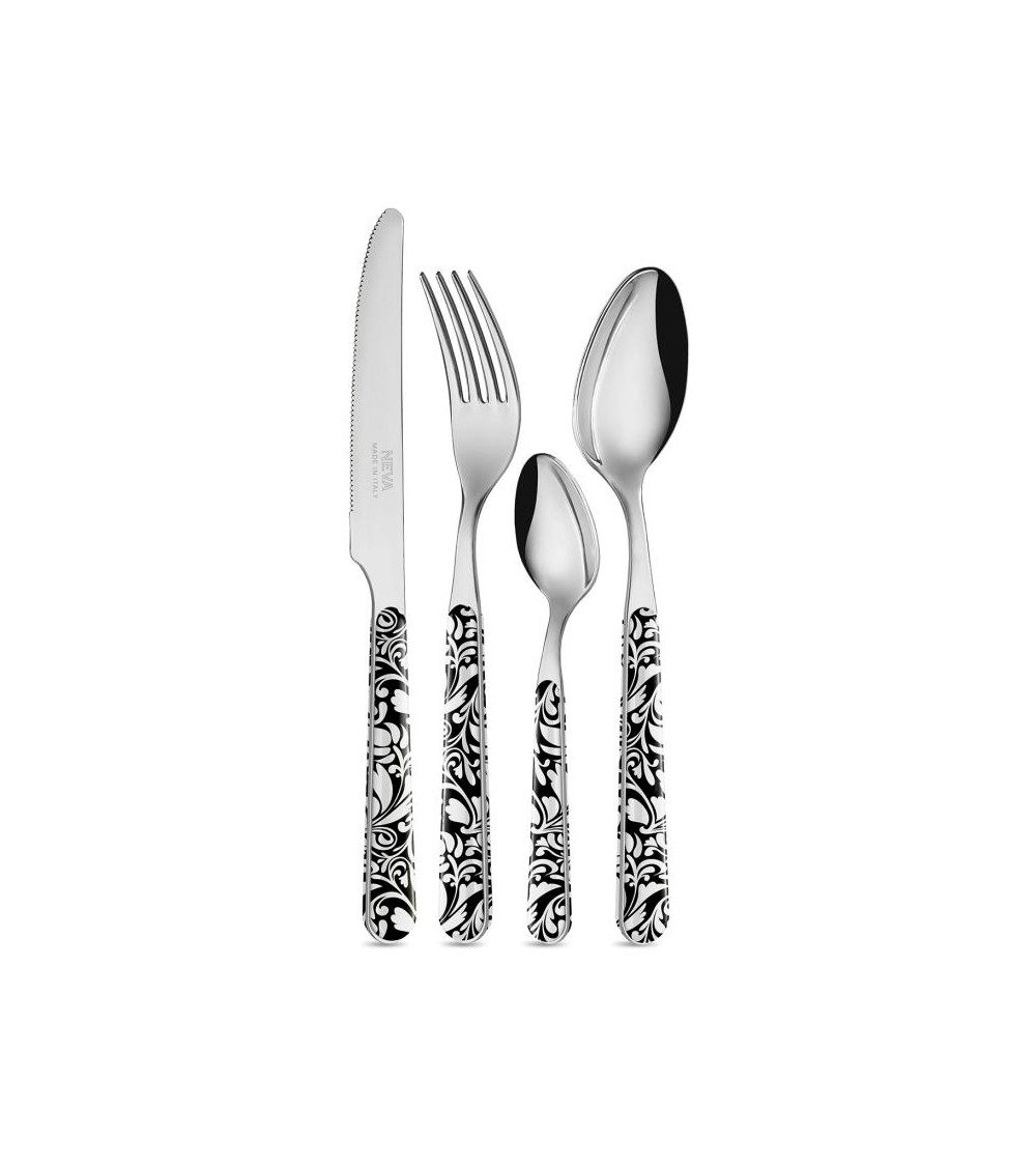 Set 24 Pezzi Posate Moderne - Vintage Nero - 
