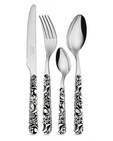 Set 24 Pezzi Posate Moderne - Vintage Nero - 