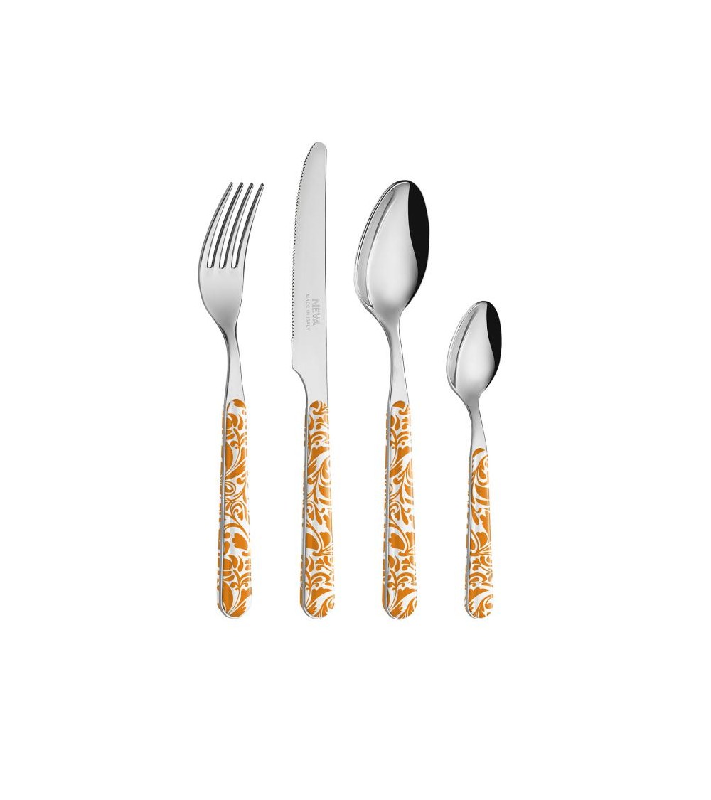 Set 24 Couverts Modernes - Orange Vintage - 