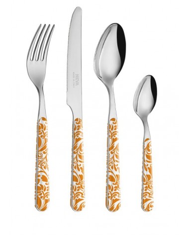 Set 24 Couverts Modernes - Orange Vintage - 