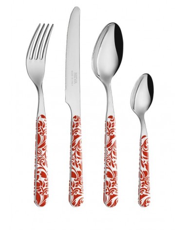 Set 24-teiliges modernes Besteck - Vintage Red - 